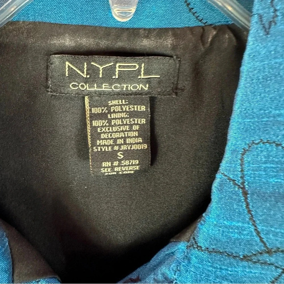 Vintage NYPL blazer jacket applique and embroidered floral design sz small - Picture 8 of 8